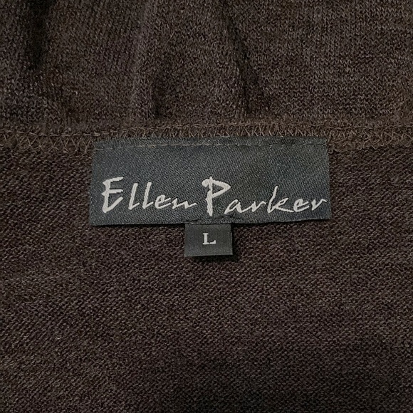 Ellen Parker Brown Sweater Wrap Dress Size L - Picture 4 of 5